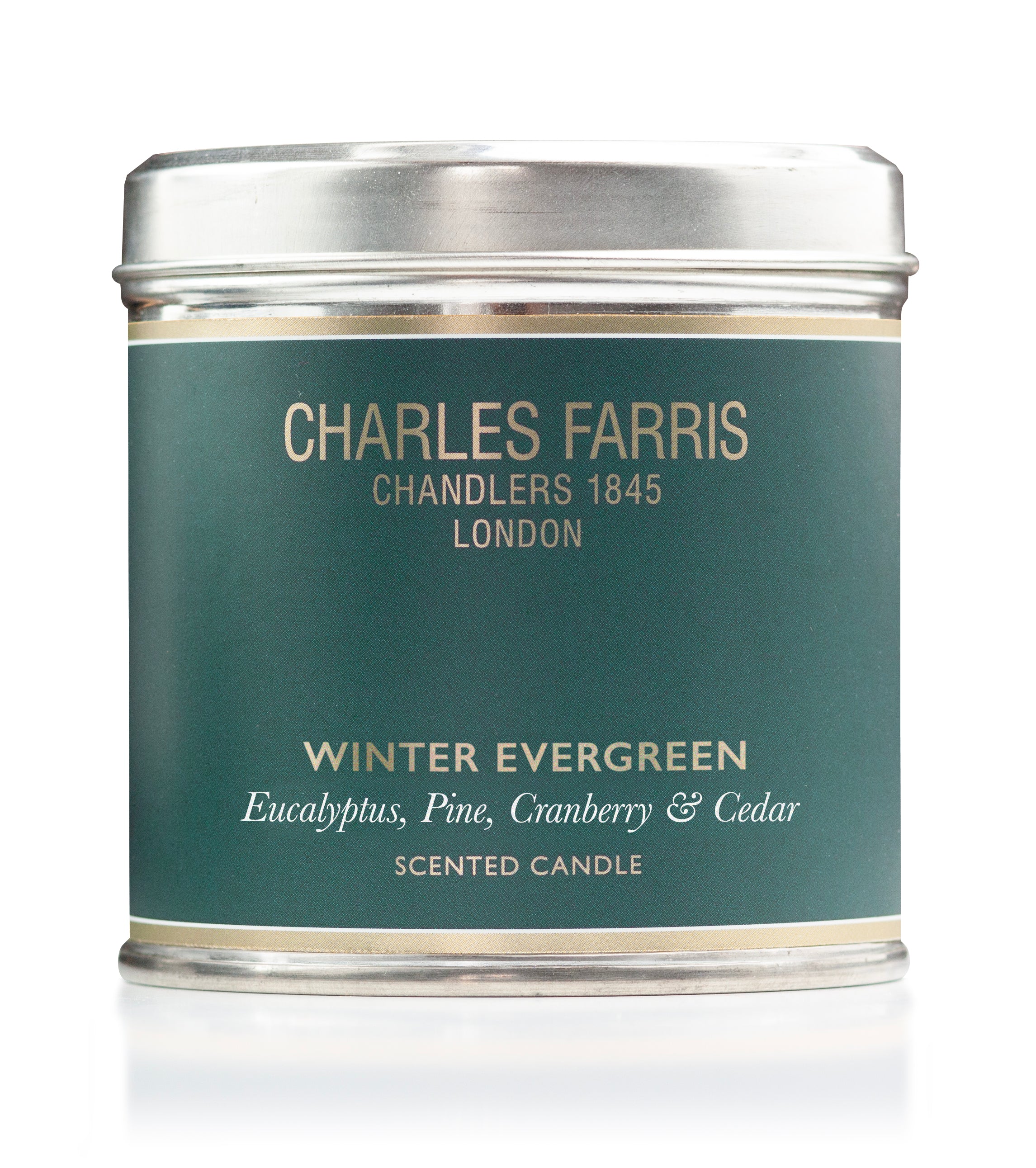 Winter Evergreen Tin Candle